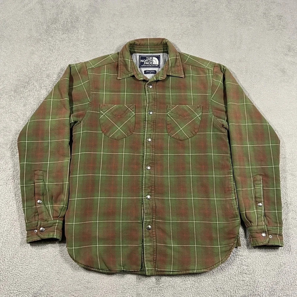 The North Face Trapper Flannel Jacket Shacket Mens Small Lined Insulated Snap